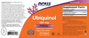 Label for Ubiquinol 100 mg