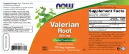 Label for Valerian Root 500 mg