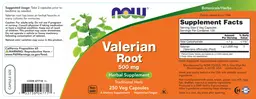 Label for Valerian Root 500 mg