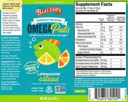 Label for Omega Pals Lipsmackin' Citrus
