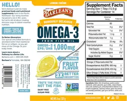 Label for Omega-3 Lemon Creme
