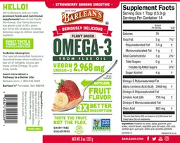 Label for Omega-3 Strawberry Banana Smoothie