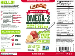 Label for Omega-3 Strawberry Banana