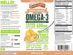 Label for Plant Based Omega-3 Ginger Peach Swirl