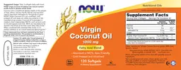Label for Virgin Coconut Oil 1000 mg