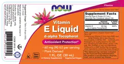Label for Vitamin E Liquid