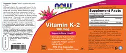 Label for Vitamin K-2 100 mcg