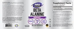 Label for Beta Alanine 750 mg