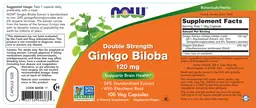Label for Double Strength Ginkgo Biloba 120 mg