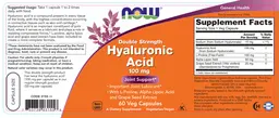 Label for Double Strength Hyaluronic Acid 100 mg