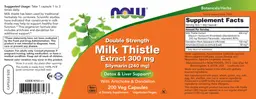 Label for Double Strength Milk Thistle Extract 300 mg
