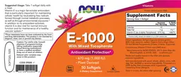 Label for E-1000 with Mixed Tocopherols 670 mg (1,000 IU)