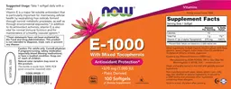 Label for E-1000 with Mixed Tocopherols