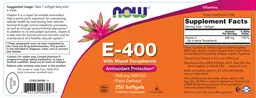 Label for E-400 With Mixed Tocopherols