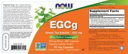 Label for EGCg Green Tea Extract 400 mg