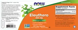 Label for Eleuthero 500 mg