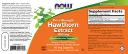 Label for Extra Strength Hawthorn Extract 600 mg