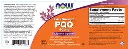 Label for Extra Strength PQQ 40 mg