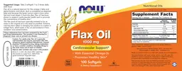 Label for Flax Oil 1000 mg