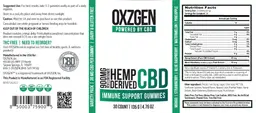 Label for Hemp Derived CBD Gummies 900 mg