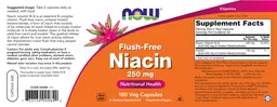 Label for Flush-Free Niacin 250 mg