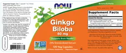 Label for Ginkgo Biloba 60 mg
