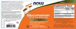 Label for Glucomannan 575 mg