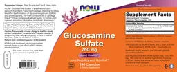 Label for Glucosamine Sulfate 750 mg