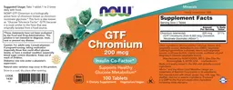 Label for GTF Chromium 200 mcg