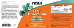 Label for GTF Chromium 200 mcg