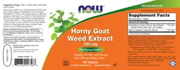 Label for Horny Goat Weed Extract 750 mg