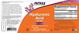 Label for Hyaluronic Acid 50 mg