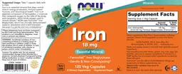 Label for Iron 18 mg