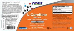 Label for L-Carnitine 500 mg