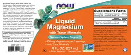 Label for Liquid Magnesium with Trace Minerals