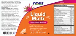 Label for Liquid Multi Tropical Orange Flavor