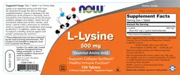 Label for L-Lysine 500 mg