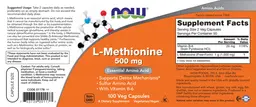 Label for L-Methionine 500 mg