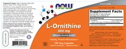Label for L-Ornithine 500 mg