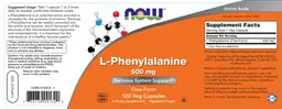 Label for L-Phenylalanine 500 mg