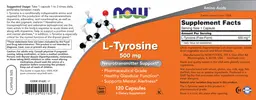 Label for L-Tyrosine 500 mg