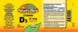Vitamin D3 25 mcg (1000 IU)