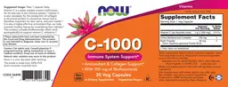 Label for C-1000 With 100 mg Of Bioflavonoids