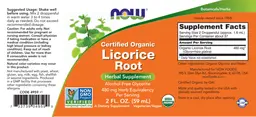 Label for Certified Organic Licorice Root