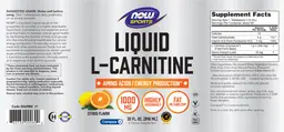 Label for Liquid L-Carnitine 1000 mg Citrus Flavor