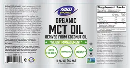 Label for Organic MCT Oil