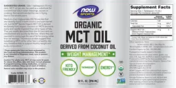 Label for Organic MCT Oil