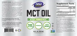 Label for MCT Oil Pure Unflavored