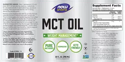 Label for MCT Oil Pure Unflavored