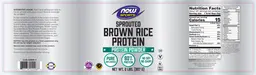 Label for Sprouted Brown Rice Protein Pure Unflavored